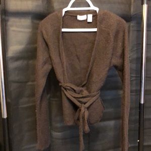 Wrap sweater. Brown